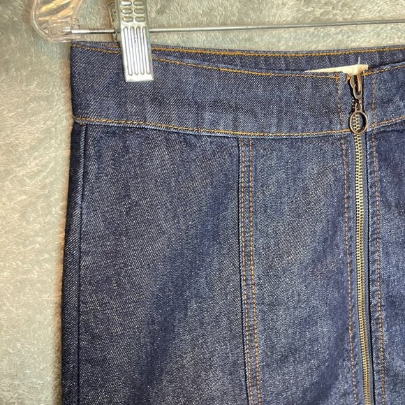 Altard State Women Y2K Bratz Dark Wash Zip Front A Line Mini Denim Skirt XS - Picture 3 of 10